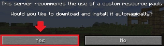 In-game resource pack notification