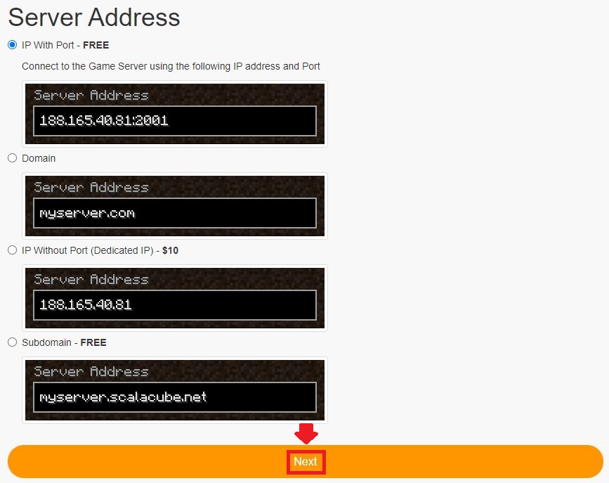Server address