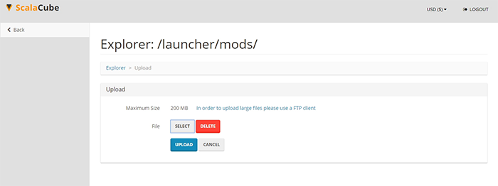 Upload mods