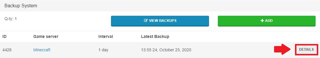 Backup system details