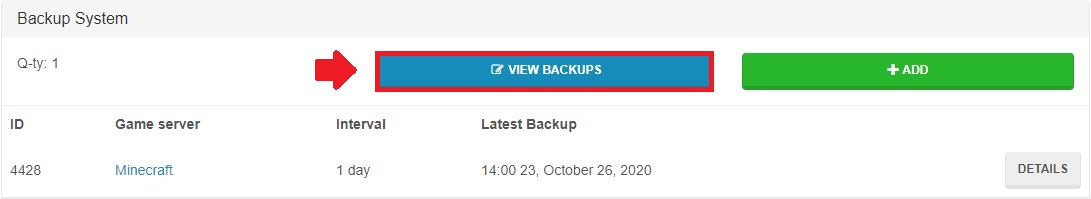 backup minecraft manage features