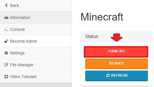 Turn off server