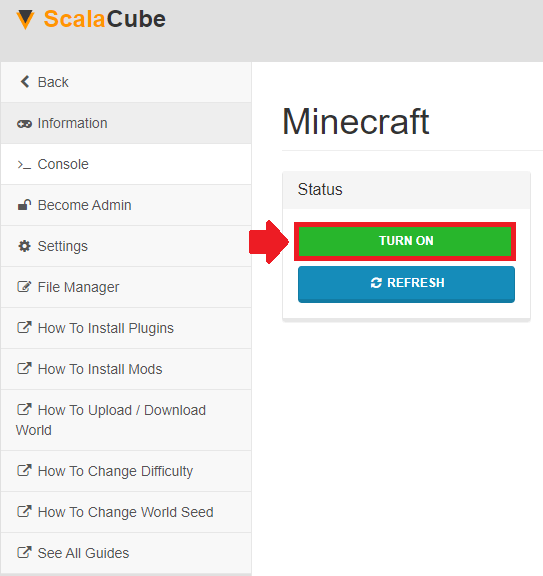 Turn on your game server