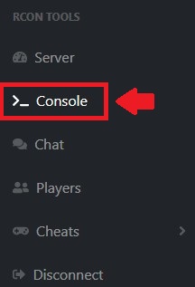 RCON console page