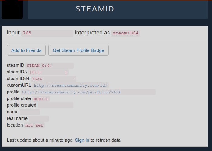 64 steam id finder