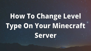 How To Change Level Type On Your Minecraft Server