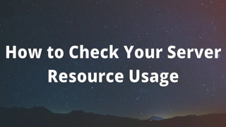 How to Check Your Server Resource Usage