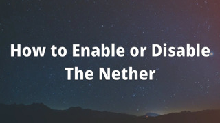 How to Enable or Disable The Nether