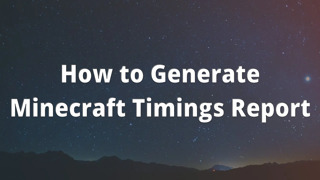 How to Generate Minecraft Timings Report
