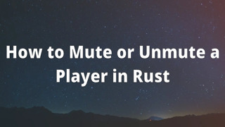 How to Mute or Unmute a Player in Rust