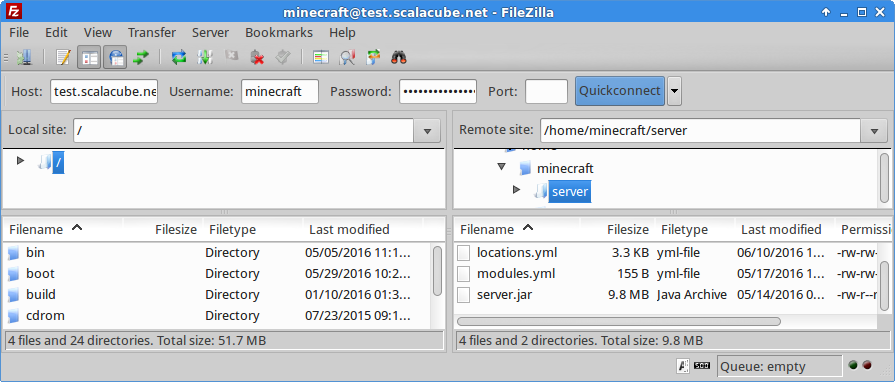 how to upload a file to filezilla tftp